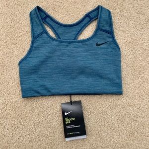 Blue Nike Swoosh Bra